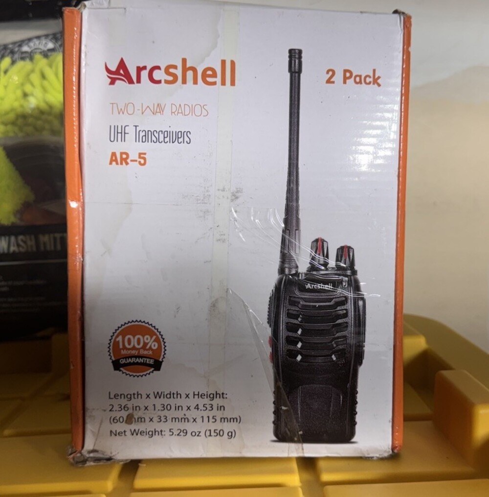 Arcshell AR-5 UHF Two-Way Radio 2-Pack 16 Channels Black CTCSS/DCS Alarm
